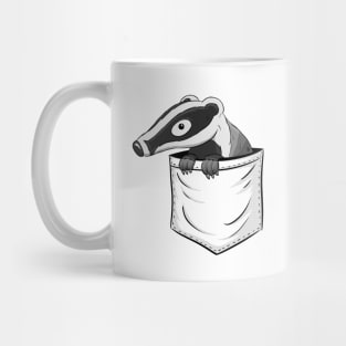 Wildlife Artwork Cute Relaxed Badger In Your Pocket Mug